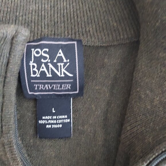 Jos. A. Bank Traveler Green Long Sleeve Pullover Sweater - Picture 10 of 11